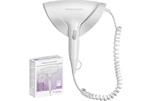 PROFI CARE ProfiCare PC-HT 3044, Sèche-Cheveux Mural, 2 Niveaux de température et de Puissance, 1800 Watts, Câble Spirale Extra Long Cool Shot avec arrêt de sécurité, Blanc