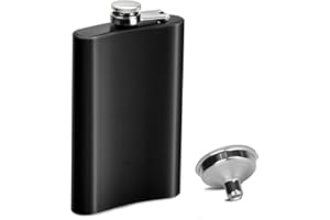 WYEWYE Fiaschette 8oz Flacone per liquori, Flaconi per uomo con imbuto, whisky alcolico nero in acciaio inossidabile 304 al impermeabile, portatile regali personalizzati per testimoni di nozze da bar