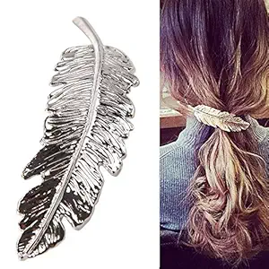 (8 pieces) Gold/Silver Leaf hairclip-Cat women hairpin-Diamond Feather Hair Clip-Hairpin Barrette Bobby Pin-Hair Styling Tools-Ornament Accessories