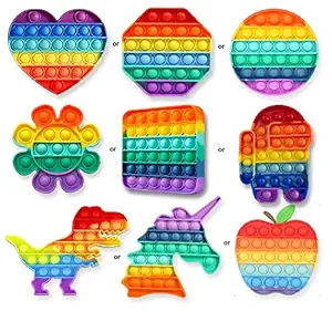 Sinco Pop It Fidget Toy Set Stress Relief for Adults, Gifts for Girls, Boys, Kids Adults - (Assorted Shapes, Pack of 2)