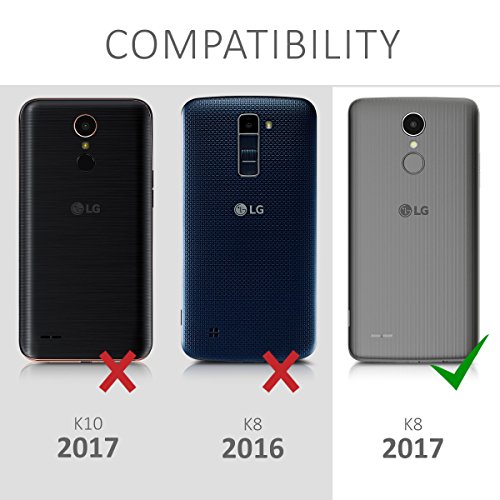 kwmobile Funda para LG K8  2017  - Carcasa de  TPU  para m  vil con dise  o de Mosaico Triangular en Azul Oscuro petr  leo Beige