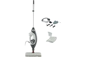 ‎SHARK Shark Klik n' Flip Dampfreiniger, Boden- und Handreiniger, Dampfreiniger für Hartböden, Fliesen, Oberflächen, Wasserhähne und Glas, 5 Zubehörteile, 2 Einstellungen, Grau/Weiß S6005EU