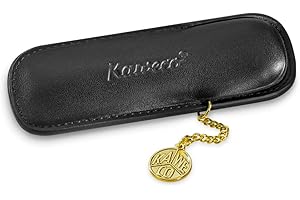 ‎KAWECO Kaweco Special Classic Leder Etui I Stifte Etui für 2 Sport Pens I Schreibetui aus echtem Leder mit vergoldetem Anhänger I schicke & Klassische Stifttasche I Stiftetui 12 x 4,5 cm in schwarz