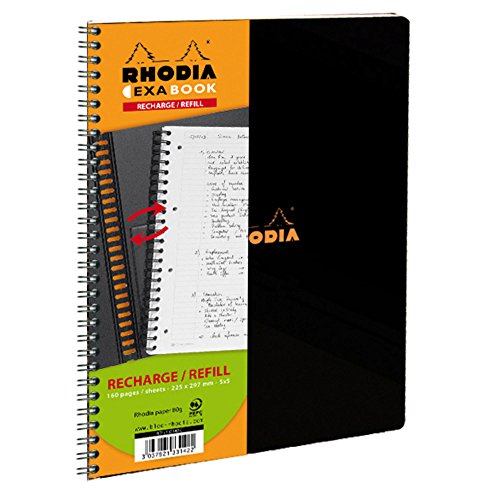 Rhodia 133142C Spiralblock A4, kariert für Cover Exabook, 80 Blatt, schwarz - 2