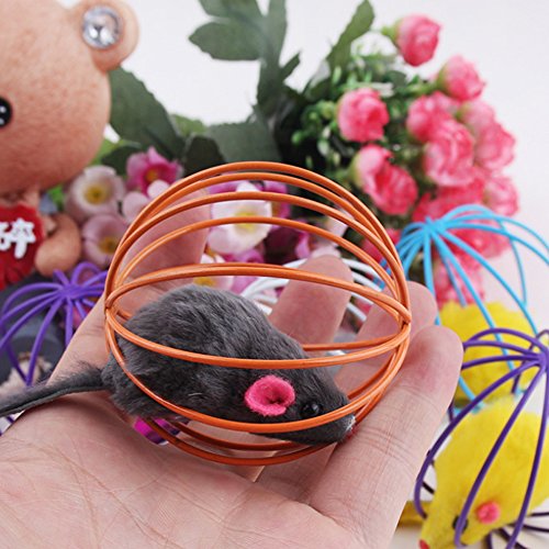 Katzenspielzeug Spielzeug Kugel Plüschmaus Hundespielzeug Falsch Maus in Rattenkäfig für Haustier Katzen Kätzchen Geschenk - 3