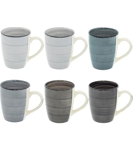 Bol En Céramique 650ml CREOFANT - Lot De 6 Multicolores - Pour Soupe, Céréales, Glace