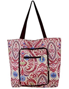 Millya Große Einkaufstasche mit Seitentasche, kreativ, wasserdicht, faltbar, wiederverwendbar, reisetauglich,...