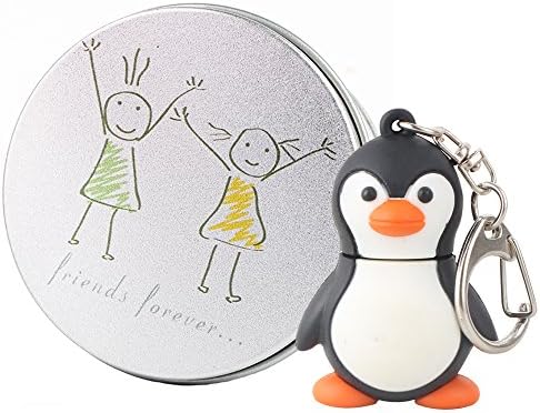 Anvor® 16G Penguin USB FLASH Drive Memory Stick Cartoon Cute Silicone Animal USB Stick with Keychain- 16GB Friends Forever Friendship …
