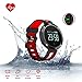 Produktbild Fitness Armband, Smart Armband Aktivitätstracker mit Pulsuhren, Blut Druck Monitor, Schlaf Monitor, Bluetooth Wireless Wristband mit Schrittzähler/Kalorie Zähler/Anrufwarnung, Wasserdicht Sport Armbanduhr Smart band für Android iPhone (schwarz+rote)