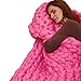Produktbild OVERDOSE Hand Chunky Strickdecke Decke Garn Merino Wolle Bulky Knitting Throw Blanket Decke (80x100cm, D)