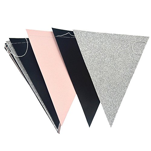 Skylove Papierdeko Seidenpapier-Blumen und Papier-Laternen Party-Dekoration, 6 Stück Pink,Black,White - 2