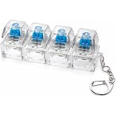 JM SELLER Mechanical Keyboard Switch Fidget Toy with Keychain | Clicker Keycap Fidget Pad with 4 Clear Switches
