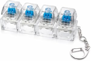 JM SELLER Mechanical Keyboard Switch Fidget Toy with Keychain | Clicker Keycap Fidget Pad with 4 Clear Switches