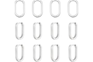 ‎UNICRAFTALE UNICRAFTALE 12 Stück Edelstahl Creolen Ovale Endlos Creolen 21mm Huggie Ohrringe Sleeper Ohrringe Piercing Ohrringe Kleines Creolen Set Für Die DIY Ohrringherstellung