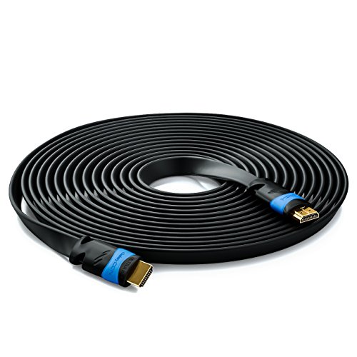 deleyCON 12,5m flaches HDMI Kabel – kompatibel zu HDMI 2.0/1.4 – UHD / 4K / HDR / 3D / 1080p / 2160p / ARC – High Speed mit Ethernet - 3