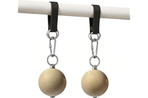 40MAX Pull Up Ball Hold Grips, Wooden Pull Up Balls ，Rock Climbing Holds Training Set， Arm Strength Trainer， Pull Up Grip Strength Straps for Home ，Gym， Rock Climbing， Fitness， Rehabilitation