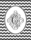 Journal: G Monogram Black and White Chevron Notebook