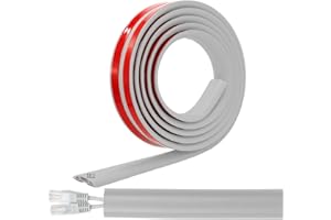 JAHOMFAI Kabelkanal Selbstklebend Boden Kabelbrücke 3M Fussboden Kabelkanal Flexibler PVC Bodenkabelschutz, Kabelabdeckung zum Büro, Konzert usw, Kabelschutz und Verhinderung von Stolperfallen Gray