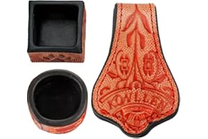 KONLLEN Skórzany grawerowany uchwyt na kredę torba garbowana roślinnie skóra basen kij snooker ciche akcesoria bilardowe