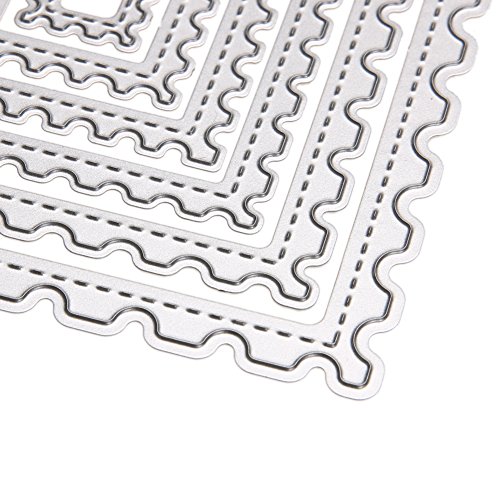 Amazingdeal365 6 PCS Rechteck Metall Form Schablonen Schneiden DIY Dekor Sammelalbum Karten Buchzeichen Lesezeichen als Geschenk für Freunde Geburtstag Kinder,Kindergarten Hobby Schule Handarbeit Unterricht usw. Ein tolles Geschenk! - 9