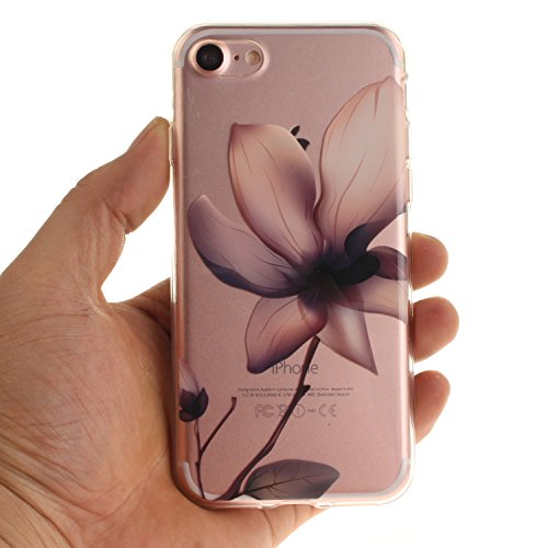 iPhone 7 Hülle,iPhone 7 Hülle Case,iPhone 7 Silikon Hülle [Kratzfeste, Scratch-Resistant], Cozy Hut iPhone 7 (4,7 Zoll) Hülle TPU Case Schutzhülle Silikon Crystal Kirstall Clear Case Durchsichtig, Farbzeichnungen Muster Transparent Weichem Silikon Schutzhülle HandyTasche Schutzhülle Hülle Case Cover Fall-Abdeckung Etui TPU Bumper Schale iPhone 7 (4,7 Zoll) – Magnolie - 3