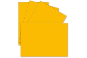 FARBENFROH BY GUSTAV NEUSER Lot de 25 cartes simples, format A6, 10,5 x 14,8 cm, 240 g/m², jaune miel, papier de bricolage, idéales comme cartes postales vierges