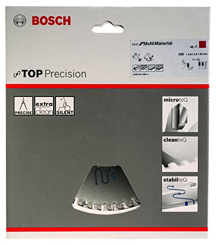 BOSCH Kreissägeblatt Top Precision Best für Multi Material, 165 x 20 x 1,8 mm, 48, 2608642388 - 2