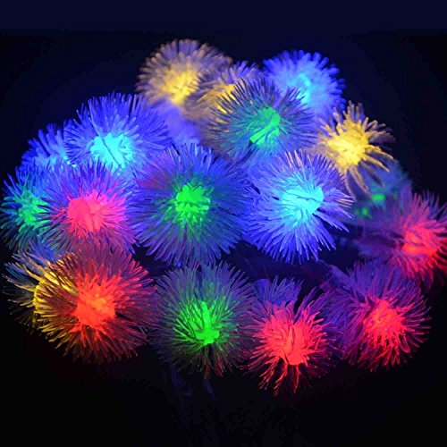 Gearmax® Bunte 20er LED Solar Lichterkette Außen Beleuchtung Deko 4,8 Meter für Garten Rasen Bar Verein Hochzeit Valentinstag Weihnachten - 4