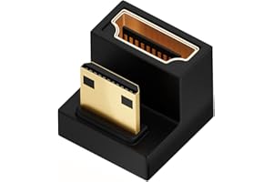 ‎CY CY Kabel 4K 360 stopni w dół naprzeciwko kształt litery U tył kątowy Mini HDMI 1.4 męski na HDMI żeński przedłużacz adapter konwerter