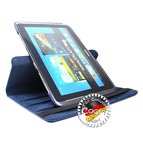 COOVY® 360° ROTATION COVER FÜR SAMSUNG GALAXY NOTE 10.1 GT-N8000 GT-N8010 GT-N8020 SMART HÜLLE TASCHE ETUI CASE SCHUTZ STÄNDER Farbe dunkelblau - 4