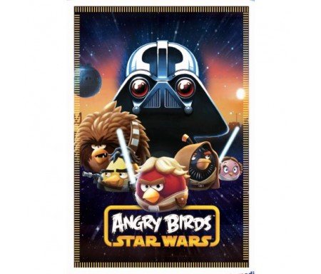 Coperta in Pile Angry Birds Star Wars - Misura 100cm x 150cm