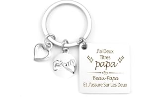 QONCV Cadeau Beau Pere Porte Clef, Cadeau Fête des Pères Saint Valentin Anniversaire Papa Idées Homme,Cadeaux Merci Papa Noel Noël Cadeaux Remerciement Fête des Peres Saint Valentin