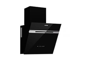 Klarstein Alina Cooker Hood - 40cm Wall-Mount Vent Hood, 540 m³/h, Touch Control, A Energy Efficiency, LED Lighting, Quiet 60 dB, Black, Ducted & Recirculating