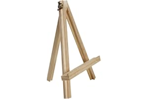 Cettkowns Portable 9" Wood Tripod Tabletop Display Easel for Artist Painting, Sketching, Displaying Photos, Decorative Plates and More