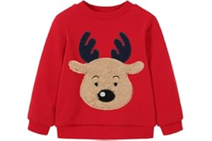 EULLA Boys Christmas Jumper Reindeer Sweatshirt Gift Kids Long Sleeve Dinosaur Tee Shirt Tops Crew Neck Pullover Hoodies Casual Outfit Clothes Age 1-7 Years