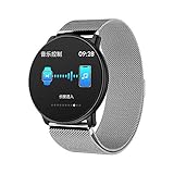 Igemy Smart Watch Gehärtetes Glas Pulsmesser Männer Frauen fit IOS Android (B)