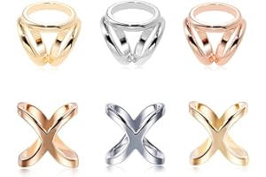 MiaLover Schal Ringe Broschen Schalring Clip Damen Legierung Schal Clips Einfach Schal Clips Dreifach Modisch Schal Clips Schal Verschluss Clips für Schals und Tücher