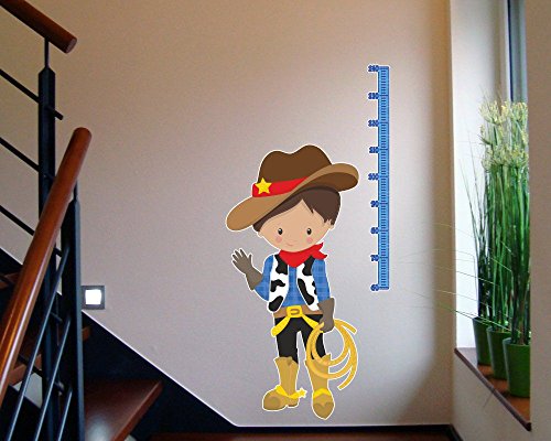 Messlatte Cowboy Wandtattoo Kinderzimmer Metermaß Maßband