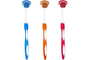 HZAOPZE 3 raschietti per Lingua, Colore Casuale, Spazzola per Lingua, Raschietto per Lingua- Raschietto per Lingua per Adulti e Lingua, con Spazzola bifacciale, Design Morbido