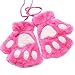 Produktbild janly® niedliche Kinder Erwachsene Handschuhe Winter Warm Plüsch Half Finger Bear Paw Katzenkralle Fäustlinge Dick Kurz Fingerlos Wärme Winter, hot pink