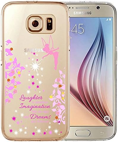Cartoon Princess Fairy CLEAR / Transparent Flexible TPU Mobile Cover Case for Samsung Galaxy S7 edge- Princess Fairy Quote Disney Theme – FREE Screen Protector Included!
