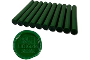 UDIG.DE Siegelwachs 11 mm moosgrün für Heißklebe Pistole 10 cm 100 gr.