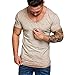Produktbild EUZeo Herren Vintage T-Shirt Verwaschen V-Neck Basic Kurzärmelig V-Ausschnitt Shirt Slim Fit Tee Sweatshirts Kurzarm Pullover