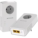 NETGEAR PLP2000-100FRS, Pack de 2 prises filtrée CPL 2000 Mbps avec 2 Ports Ethernet, idéal pour avoir internet partout dans