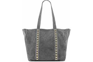 MODELISA - Bolso Hombro Antelina Shopper Casual Tachuelas Mujer