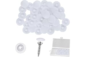 KKVOGMLE 100 Stück Schraubenabdeckung, Abdeckkappen für Schrauben, Kreuzschlitz Abdeckkappen kreuzschlitzschrauben, für 12mm Durchmesser Kreuzkopfschrauben, Weiße Schraube Dekorative Abdeckungen