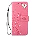 Produktbild Karomenic kompatibel mit Huawei Mate 20 Lite PU Leder Hülle Schmetterling Glänzend Glitzer Handyhülle Brieftasche TPU Silikon Schutzhülle Klapphülle Ledertasche Wallet Flip Case Etui,Rosa