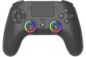 Subsonic - Manette sans Fil pour PS4 / Playstation 4 - Manette Bluetooth avec LED, Vibrations et Prise pour Casque Gaming - Noire