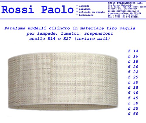 Lampenschirm Zylinder Zylindrische in Material Typ Stroh – Eigene Herstellung – Made in Italy diametro 50