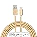 Bracevor Apple MFI Certified Lightning Cable * 2M (6.6 Ft) Nylon Braided 8 pin to USB (Fast Charging up to 2.4 Amps) for iPod iPhone iPad - Golden RS.599.00